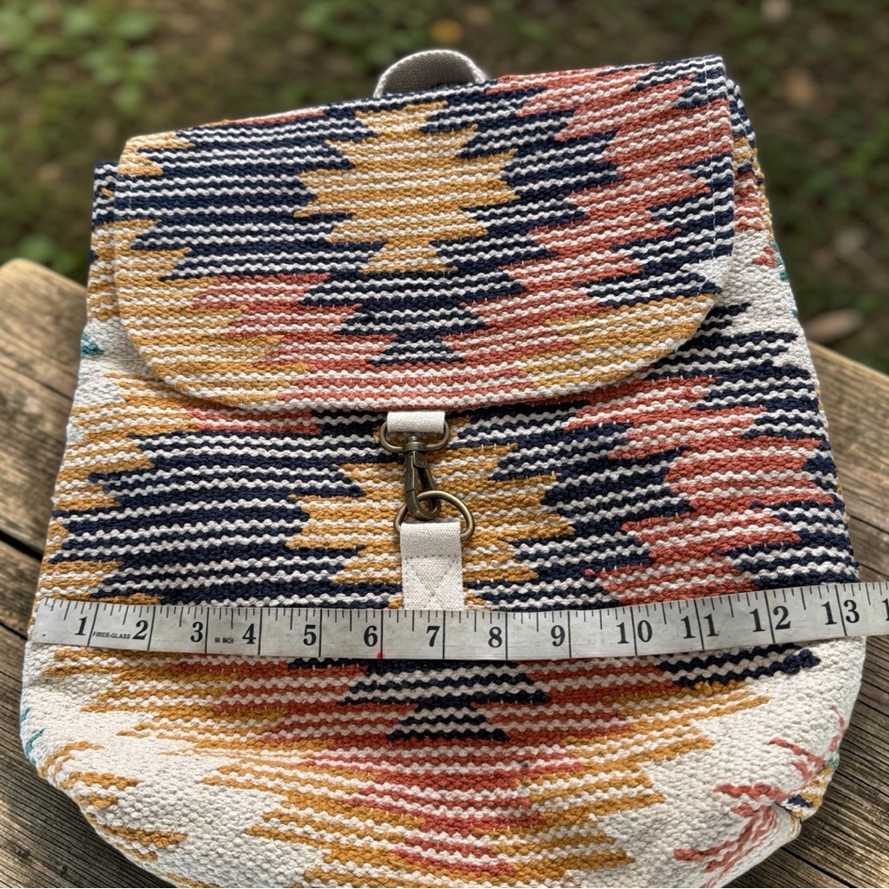 Panache Apparel Woven Aztec Backpack Boho Western 70s Southwest Adjustable Strap - Picture 14 of 17